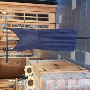 Navy blue pleated tank dress